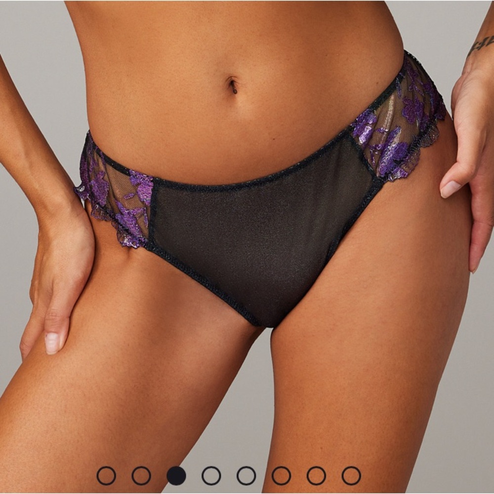 Savage X Fenty Black & Purple Holographic Iridescent Midnight Sweat Cheeky Panty